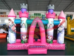 Children Tunnel Games Party Inflatable Pink Cartoon Mini Bouncer