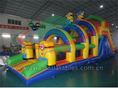 New Quality Bossaball Game Hot Sell Minion Inflatable Obstacle Challenge For Children