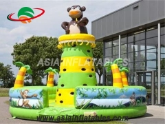 Exciting Fun Bear Theme Inflatable Climbing Tower Inflatable Bouncy Climbing Wall For Sale