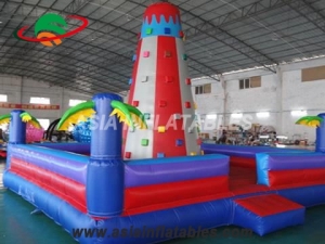 Hot Selling Commercial Palm Tree Design Inflatable Climbing Wall For Kids