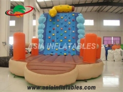 Deluxe Exciting Inflatable Climbing Wall And Slide Big Blow Up Rock Climbing Wall